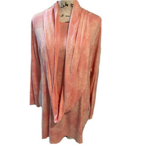 Pure Jill  Super Soft Pink White L Tunic & Scarf Outfit